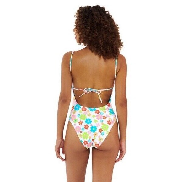 NINETY NINE Degrees 90’s Y2K Ditzy Floral One Piece Open Back Swimsuit Small - Picture 4 of 10